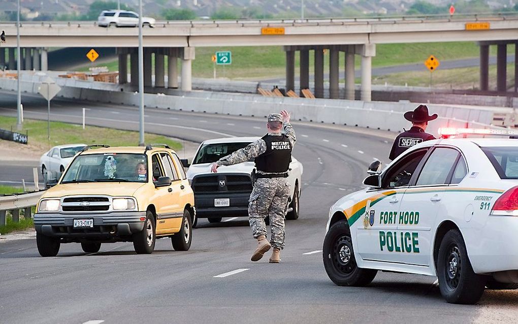 Bij een schietpartij op de legerbasis Fort Hood bij Killeen in de Amerikaanse staat Texas zijn zeker 4 doden gevallen, meldden Amerikaanse media op basis van legerfunctionarissen. Verder zijn zeker zestien gewonden gevallen. beeld EPA