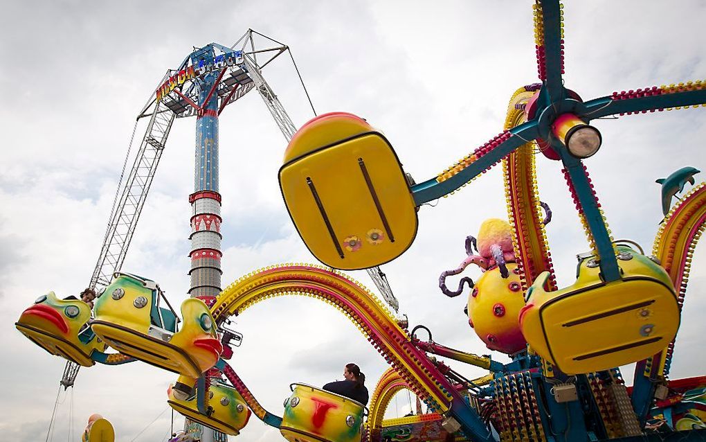 De kermis in Veenendaal is dit jaar voor het eerst ook open op zondag. Beeld ANP