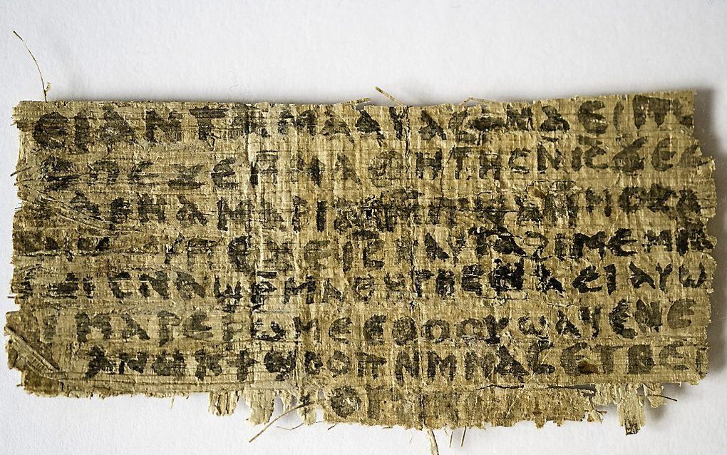 Het stukje papyrus met daarop de woorden „Jezus zei tegen hen: Mijn vrouw...” is geen vervalsing, maar stamt mogelijk uit de zesde tot negende eeuw.  beeld EPA