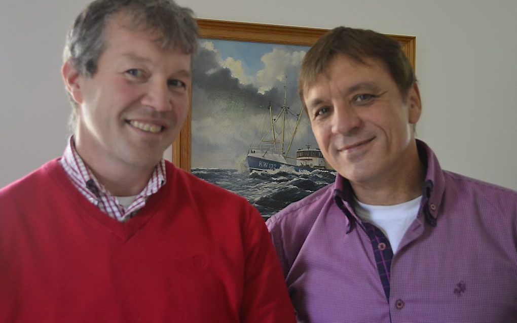 Schipperspredikanten Dirk Meijvogel (l) en Louis Krüger. Beeld Pastoraat Binnenvaart PKN.