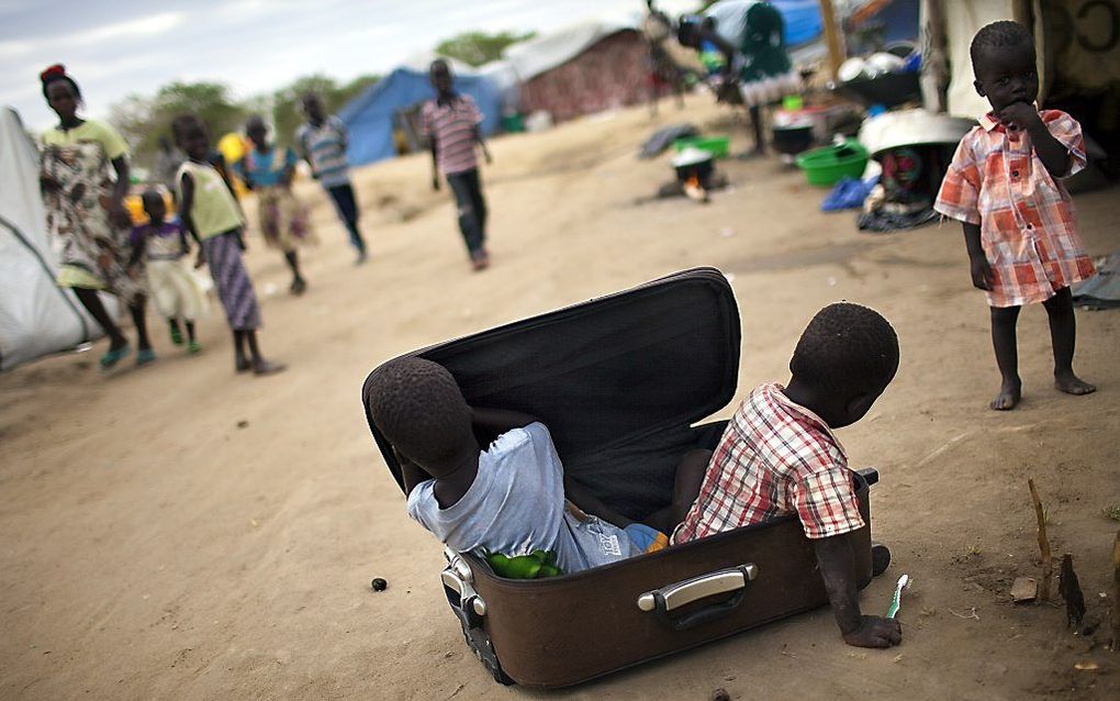 Kinderen in een VN-compound in Bor, Zuid-Sudan. Foto AFP