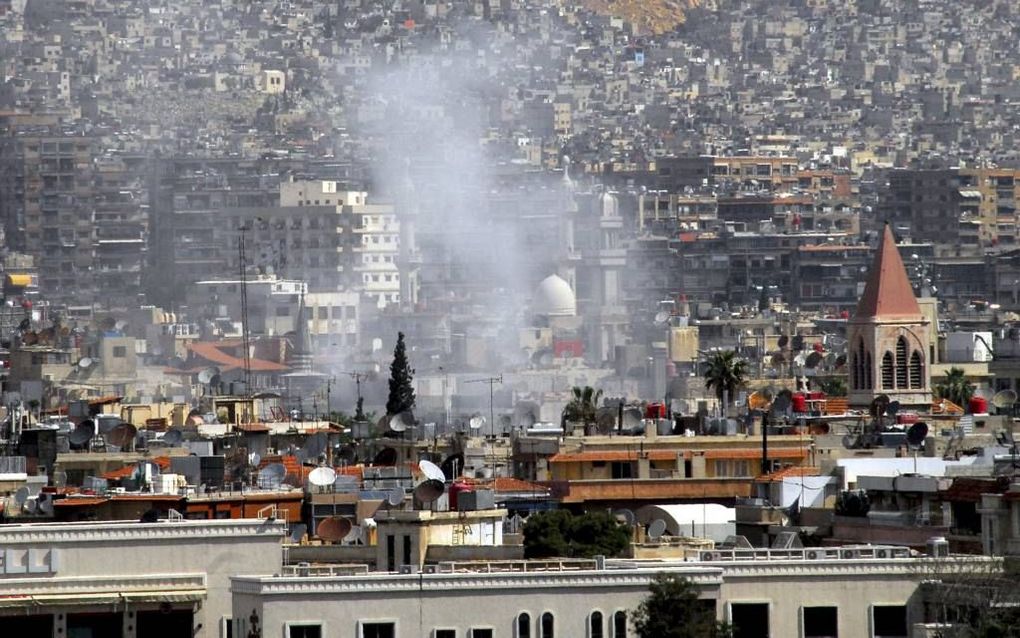 Aanslag in de Syrische hoofdstad Damascus. Beeld AFP