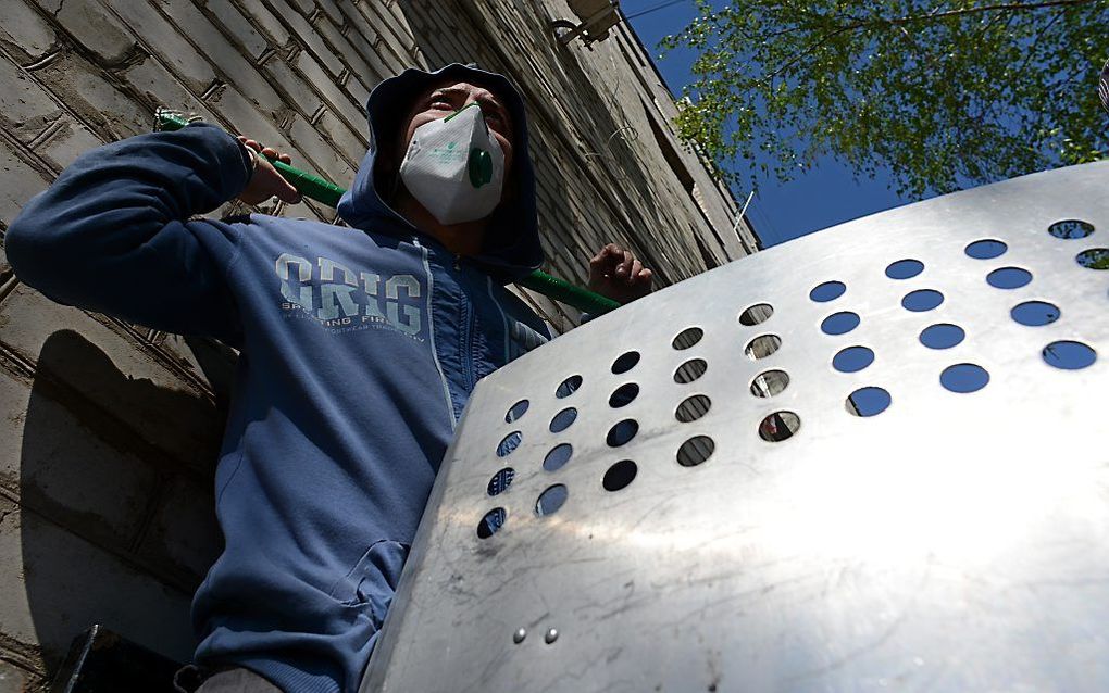 Pro-Russische demonstrant in Slavjansk. Foto AFP