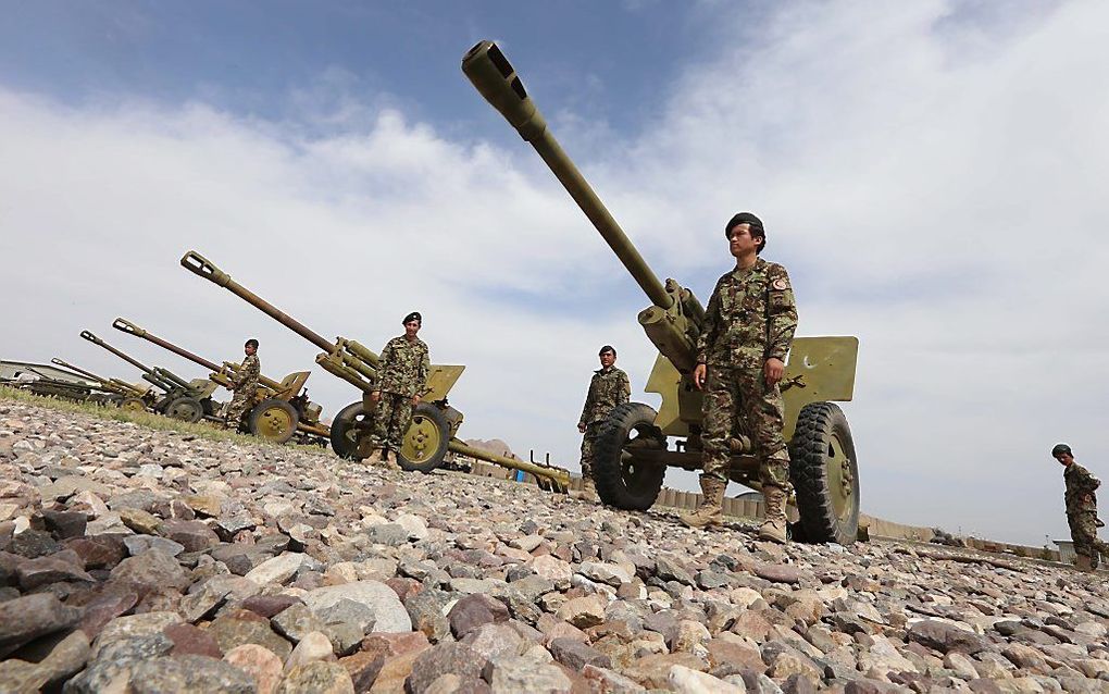 Afghaanse militairen, eerder deze week in Herat. Foto EPA