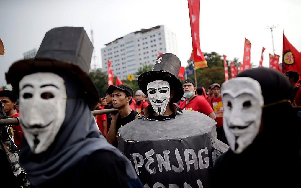 Demonstranten in Jakarta, Indonesië. Foto EPA