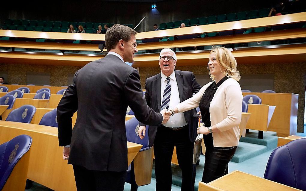 SGP-Europarlementariër Belder (M) in maart in de Tweede Kamer. beeld ANP