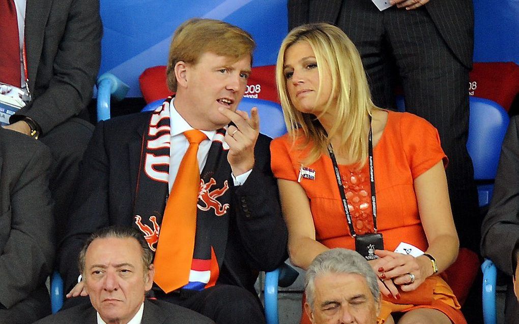 Willem-Alexander en Máxima bij het EK 2008 in Basel. beeld AFP