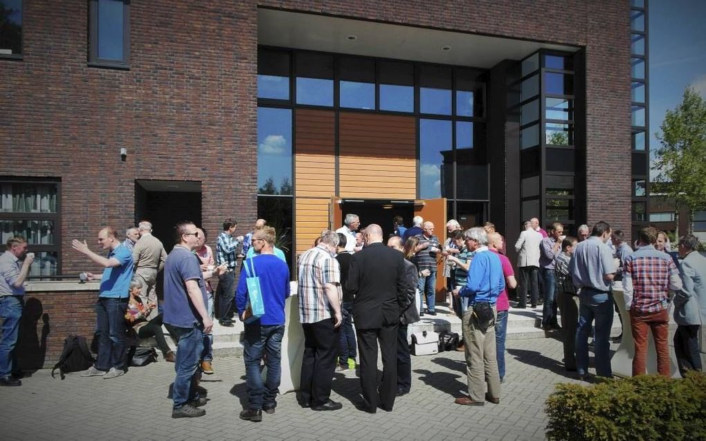 Diakenen tijdens de pauze van de diaconale dag in Veenendaal. beeld RD