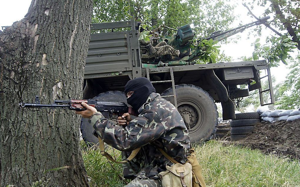 Pro-Russische militanten in Slovjansk. beeld AFP