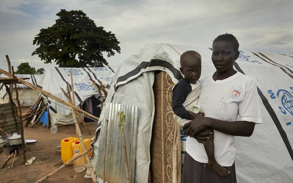 Rose Ago Opiau is onbezoldigd opzichter van het kleine Gumbo-vluchtelingenkamp bij Juba.  beeld Jaco Klamer