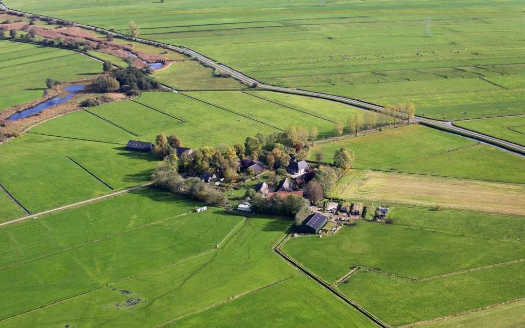 Het rustieke dorpje Hamingen in de gemeente Staphorst. Bijna het hele dorp –drie boerderijen plus erf, een wat moderner pand en een fraaie moestuin– stond in 2012 te koop voor 1,35 miljoen euro.  beeld ANP