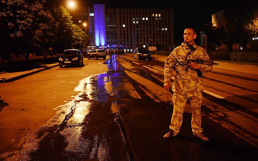 Een pro-Russische separatist in Donetsk. Foto AFP