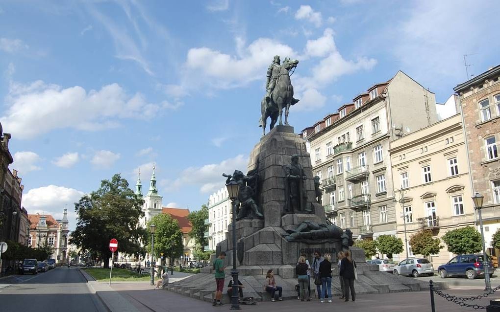 Standbeeld van de Poolse koning Jagiella in Krakau. Foto Michiel Driebergen