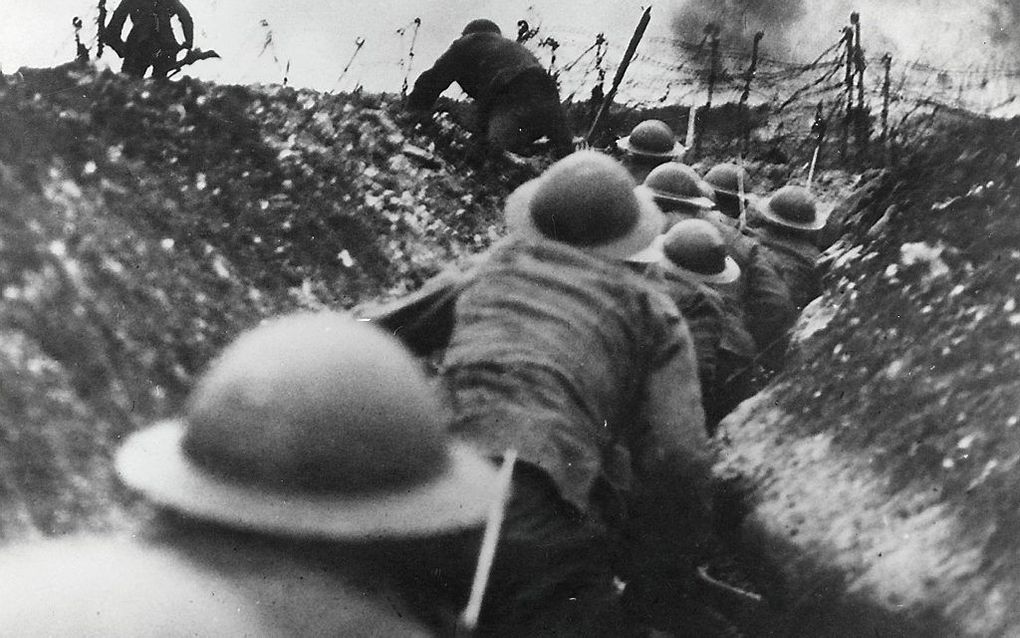 Franse soldaten in een loopgraaf. beeld Bibliothèque Nationale de France