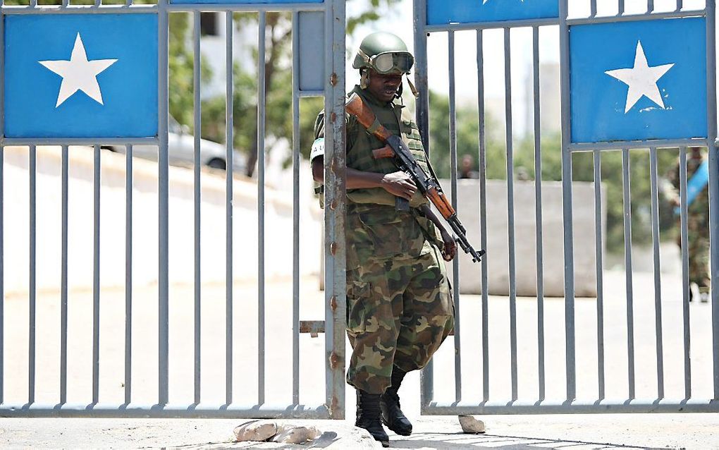 Beveiliging bij het paleis in Mogadishu. Foto AFP