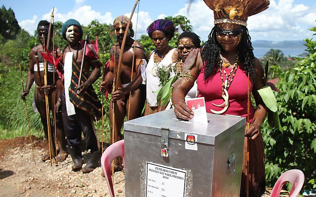 Stemmen op Papua. Foto AFP