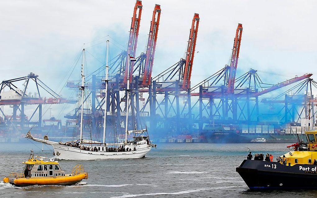 De Tweede Maasvlakte, de jongste uitbreiding van de Rotterdamse haven. beeld ANP