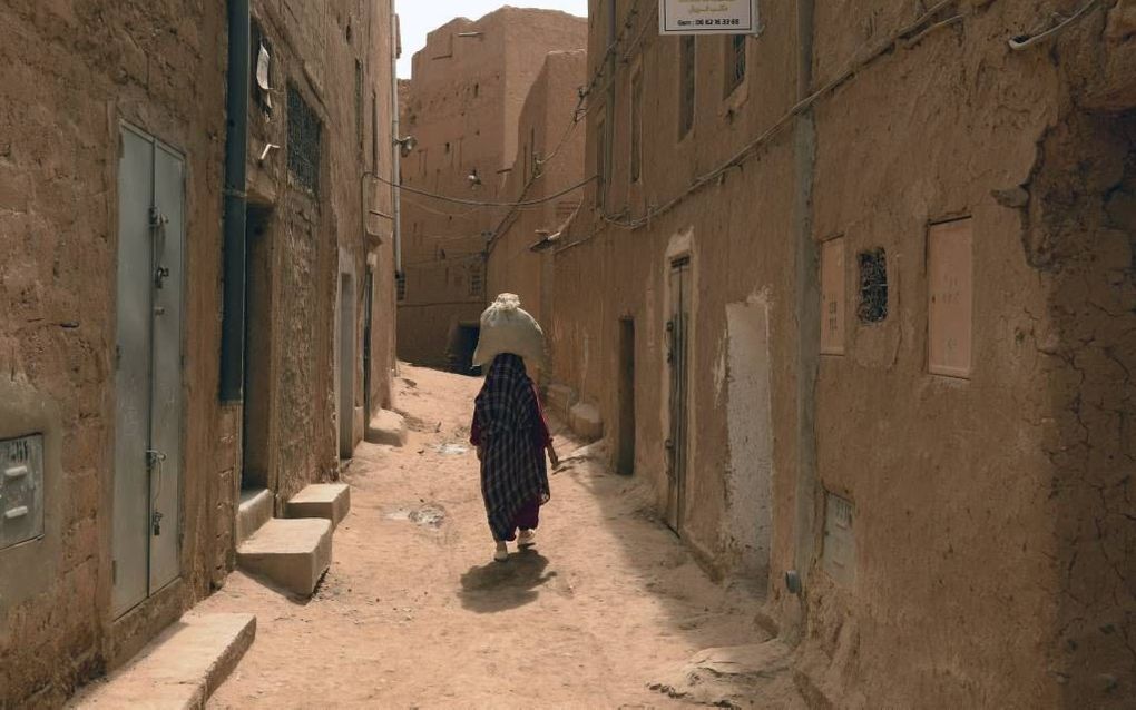 Straat in de oude Joodse wijk van Tinghir, aan de voet van het Atlasgebergte. beeld AFP