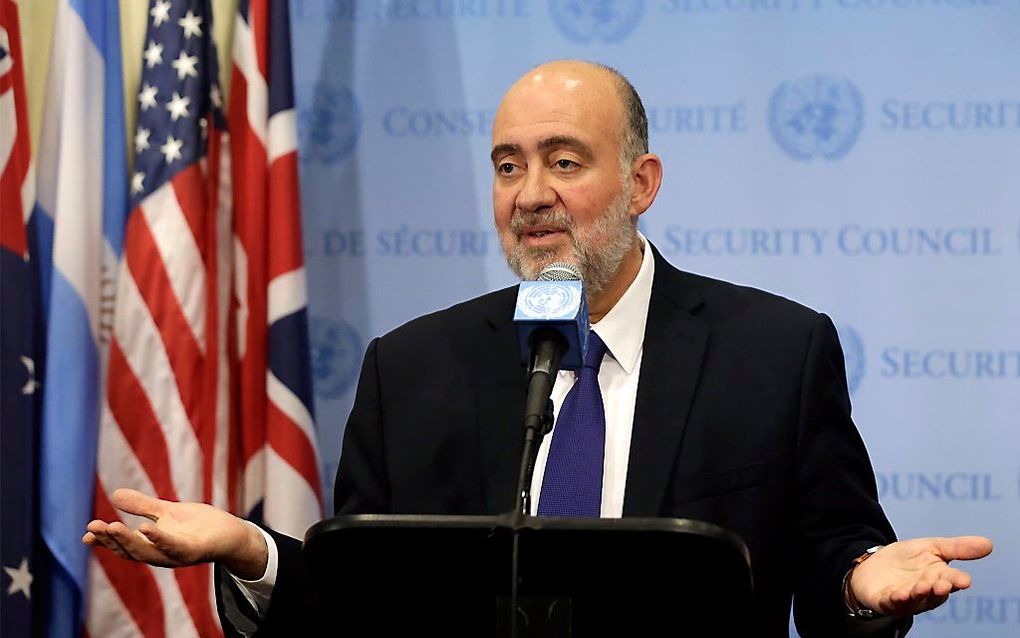 Er klopt niets van de bewering dat een Israëlische militair is ontvoerd door Hamas. Dat zei de Israëlische VN-ambassadeur Ron Prosor zondag (lokale tijd) in New York. beeld EPA