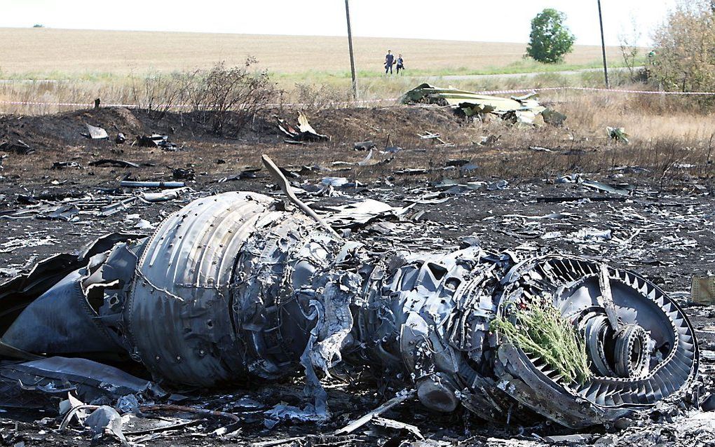 De rampplek waar vorige week vlucht MH17 neerstortte. beeld EPA