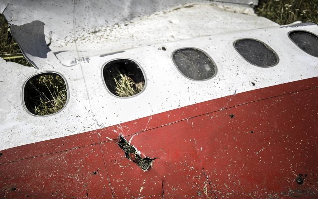 Brokstuk op rampplek in Oekraïne. beeld AFP