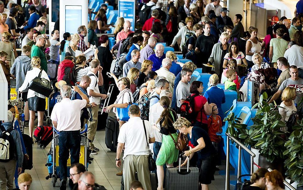 Schiphol beleefde gisteren de drukste dag van het jaar. beeld ANP