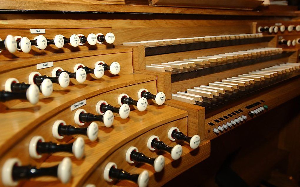 Speeltafel van het orgel in Zevenbergen.                     Beeld Wim van Vossen sr.