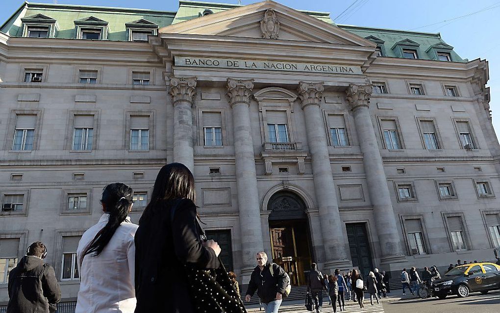 De nationale bank van Argentinië in de hoofdstad Buenos Aires. beeld AFP