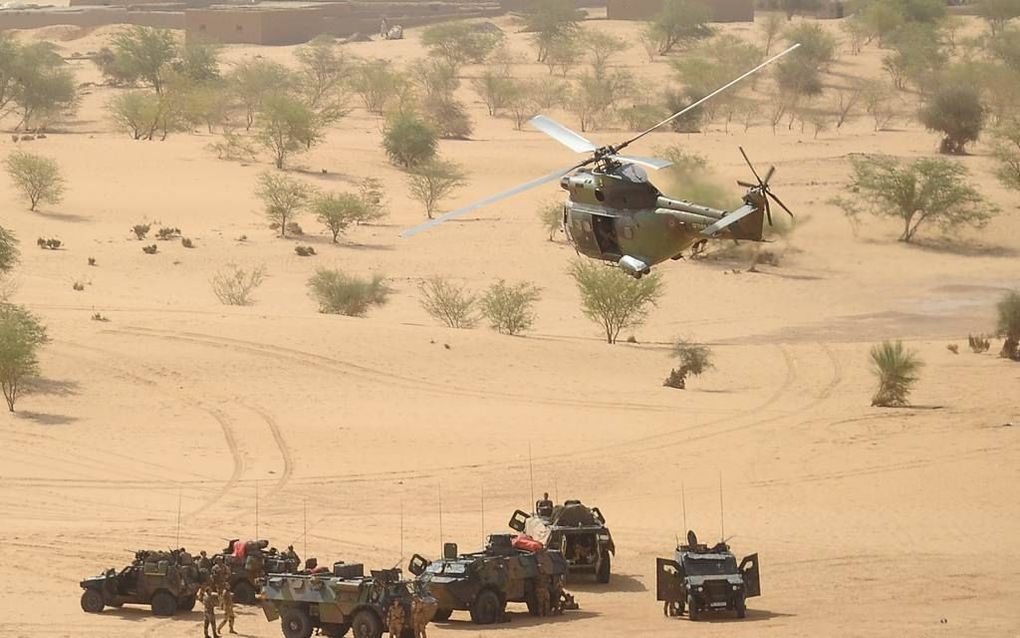 Franse troepen in Mali, 2013. Vier bestaande, nationale missies van Frankrijk, zullen opgaan in één gezamenlijke: operatie Barkhane. Barkhane moet de strijd aangaan met terreurgroepen in de Sahelregio. beeld AFP