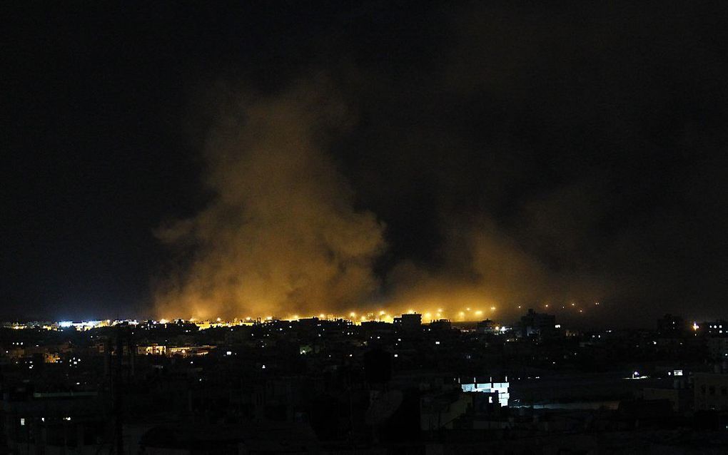 De Gazastrook na een Israëlische luchtaanval. beeld AFP