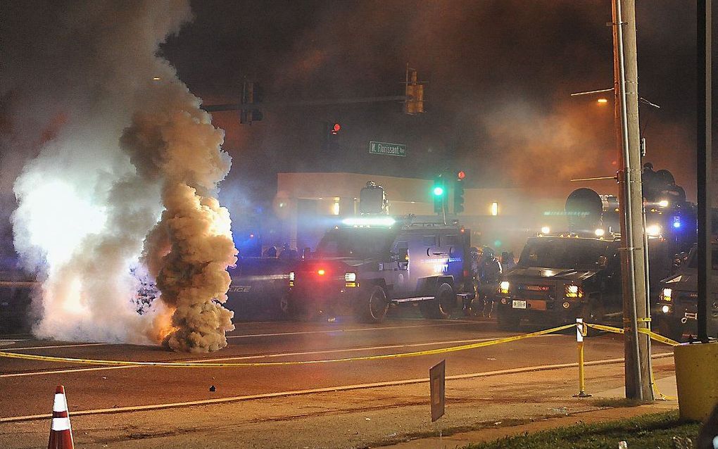 Rellen in Ferguson. Beeld AFP