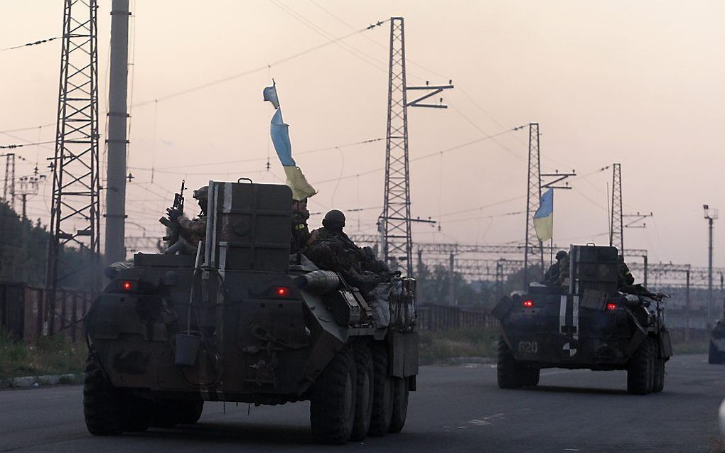 Oekraïense militairen in de regio Donetsk. beeld AFP