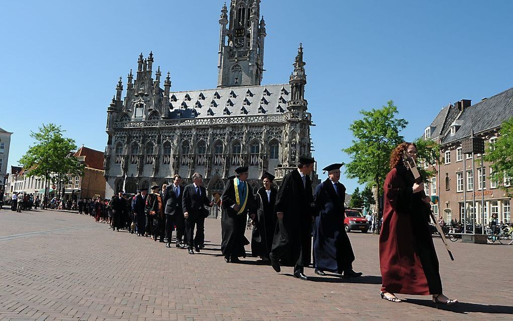 De Roosevelt Academy in Middelburg is een university college. Het is gehuisvest in het oude stadhuis van Middelburg.  foto Willem Woznitza