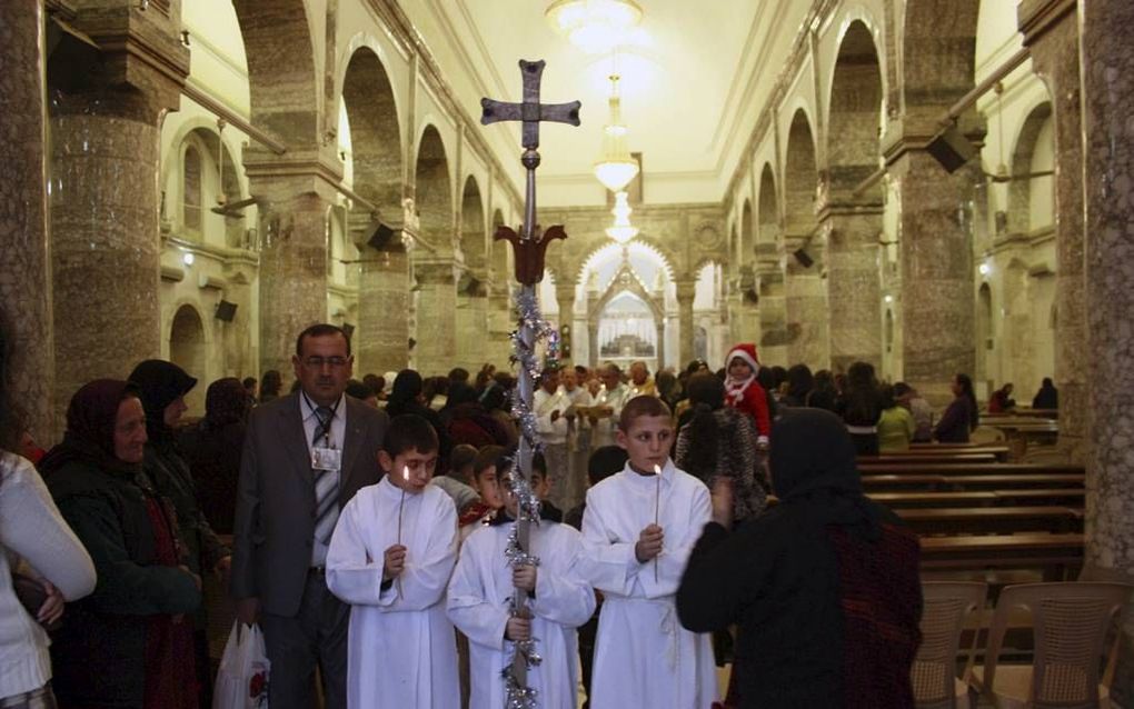 De behandeling van christenen in Mosul door IS heeft in de Arabische wereld veel losgemaakt. Foto: chaldeeuws-katholieke kerstviering in Mosul eind 2009.  beeld EPA