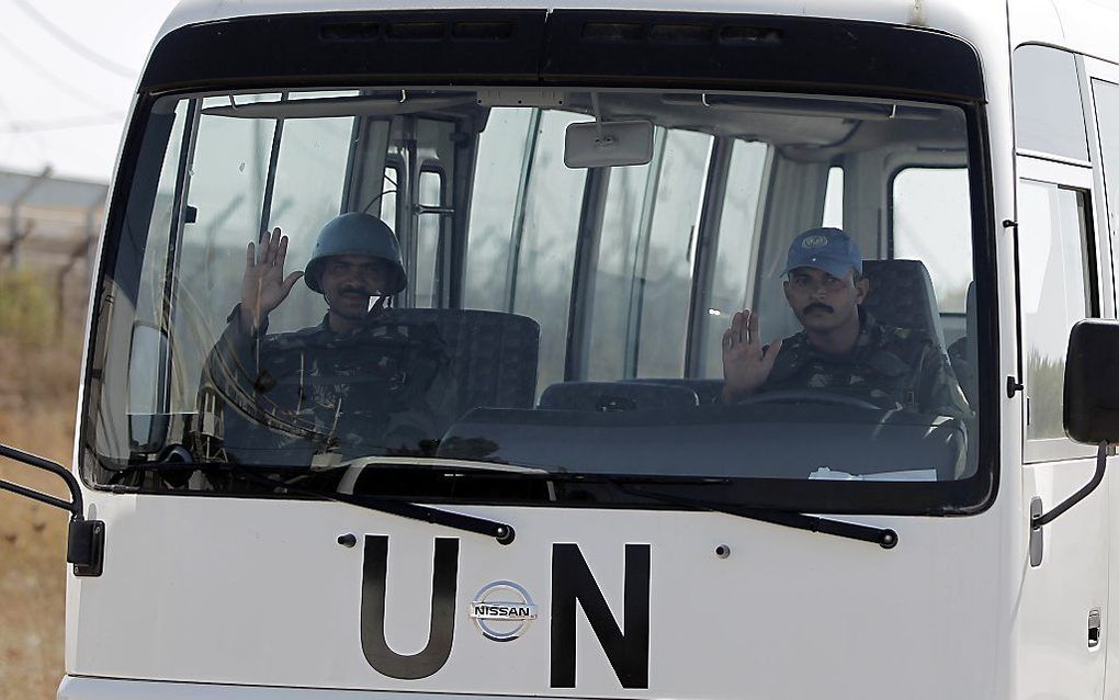 VN-militairen op de Golanhoogte. Beeld AFP