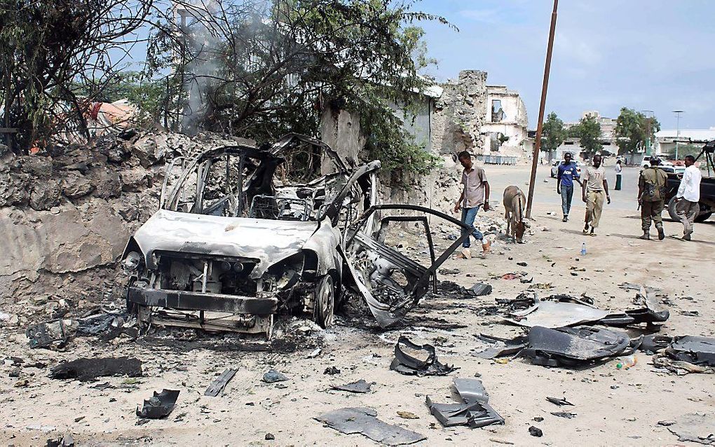 Al-Shabaab voerde maandag terreuraanvallen uit in Mogadishu. Beeld AFP