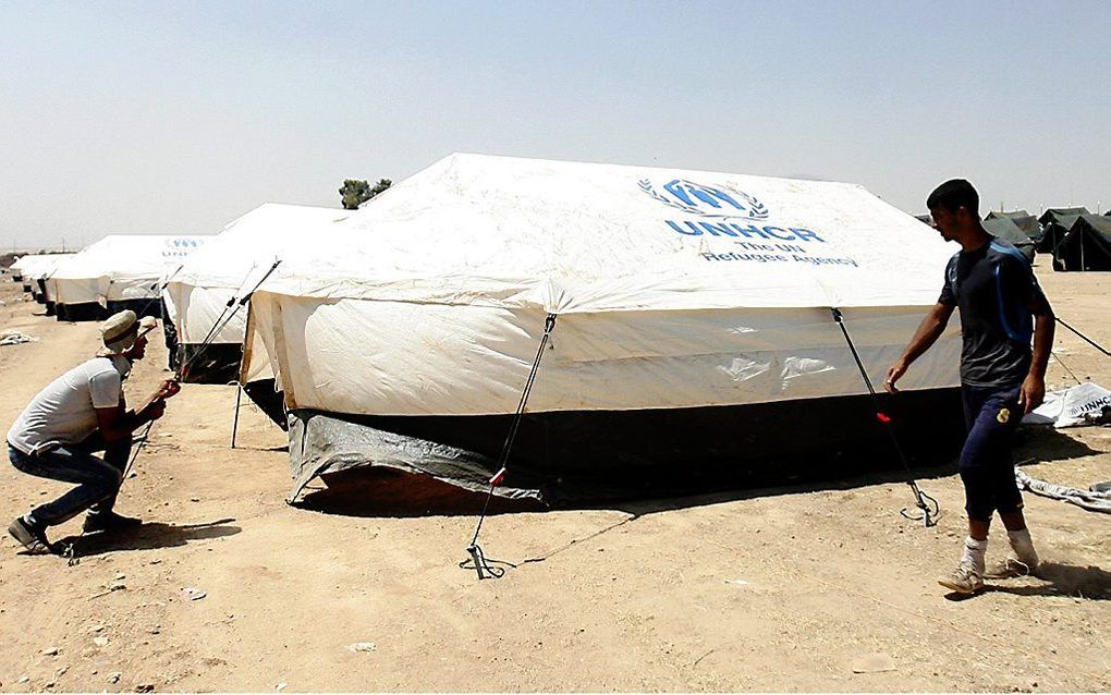 VN-vluchtelingenkamp in Erbil, Noord-Irak. beeld EPA