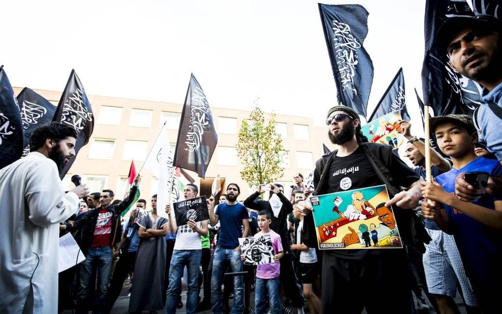 Pro-IS-demonstratie in Den Haag. beeld ANP