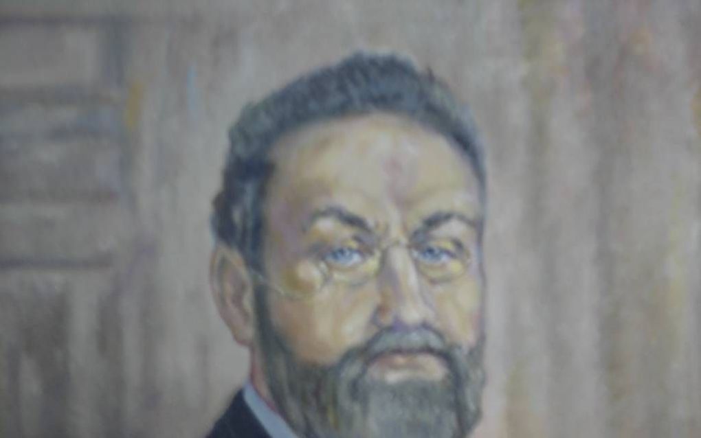 In de senaatskamer van de Theologische Universiteit van de Gereformeerde Kerken vrijgemaakt in Kampen hangt ook een geschilderd portret van de gereformeerde theoloog Herman Bavinck (1854-1921). De vervaardiger ervan is Dick van der Woude. Beeld TUK