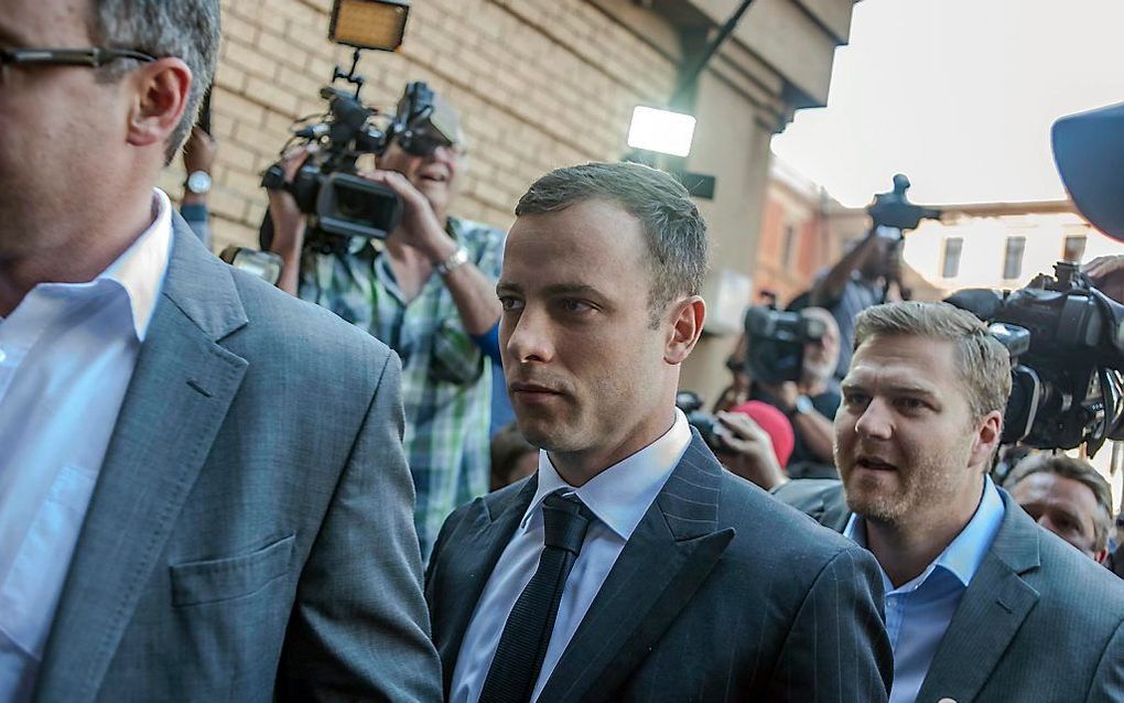 Pistorius bij de rechtbank. Beeld EPA