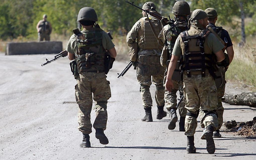 Oekraïense militairen in de regio Lugansk. Beeld AFP