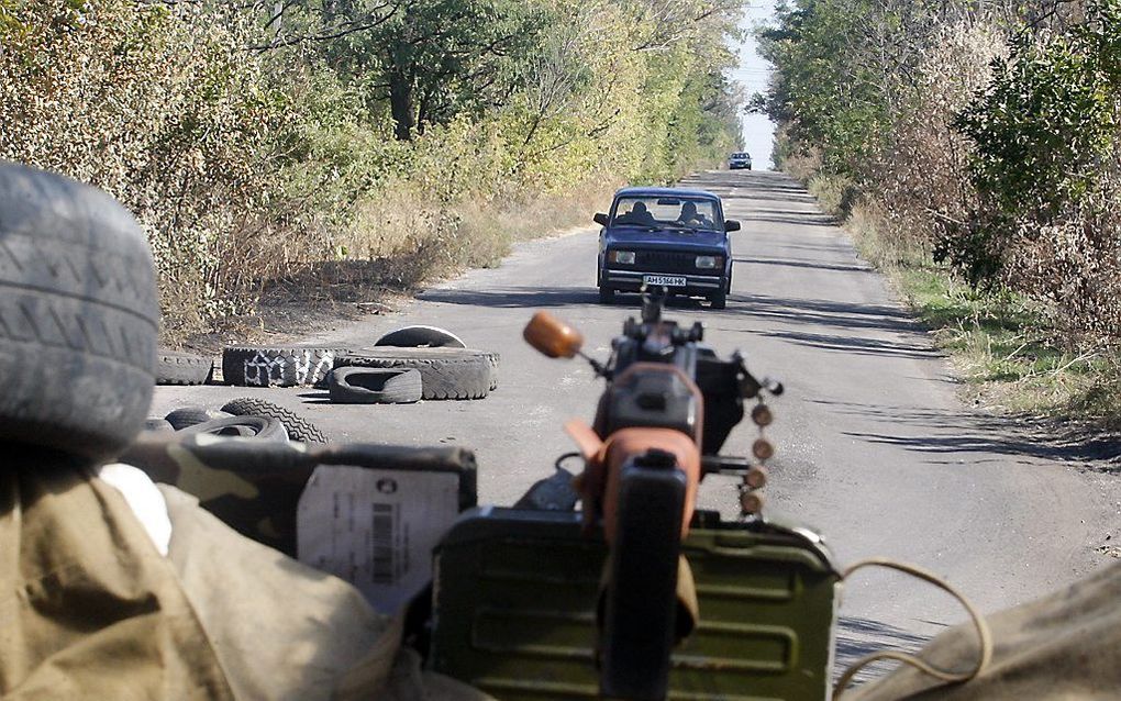 Wachtpost van het Oekraïnse leger in het district Donetsk. beeld AFP