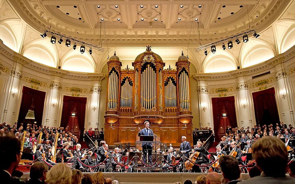 Rutte en het Concertgebouworkest. beeld ANP