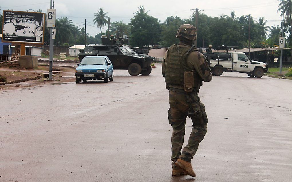 Franse militair in Bangui, afgelopen zomer. Beeld AFP