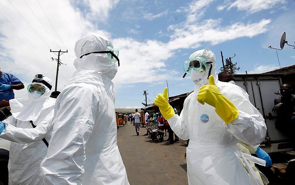 Medisch personeel in Monrovia, Liberia. Beeld EPA