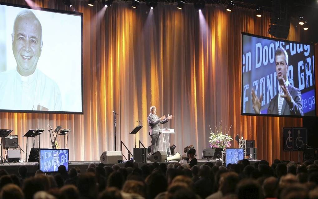 De Open Doors-dag, die zaterdag voor het eerst in de Jaarbeurshallen in Utrecht werd gehouden, is bezocht door zo'n 7000 christenen uit het hele land. beeld VidiPhoto