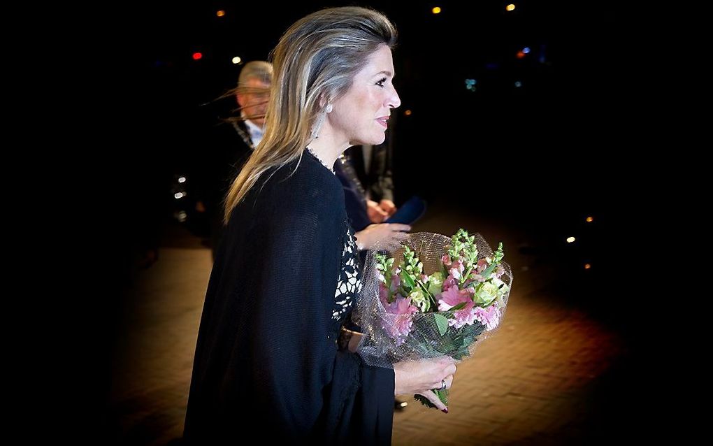 Koningin Maxima komt aan bij de Finale Gala-avond van het 10de Internationaal Franz Liszt Pianoconcours. beeld ANP