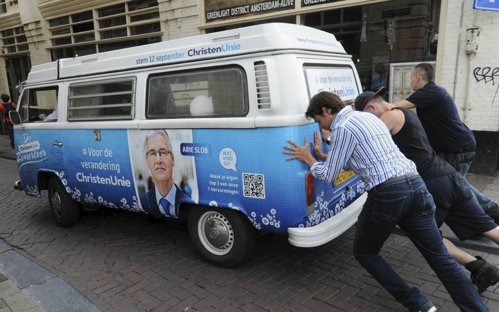 Campagne-activiteiten ChristenUnie. beeld Ronald Bakker.