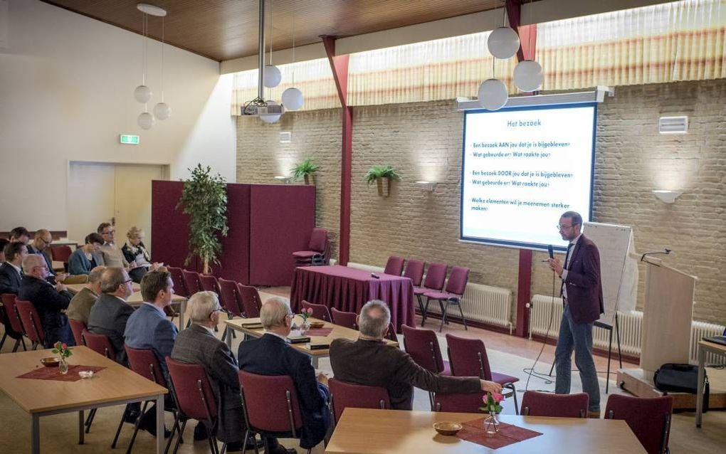 De Gereformeerde Bond belegde woensdag een studiedag voor ambtsdragers in Woudenberg. Beeld Niek Stam