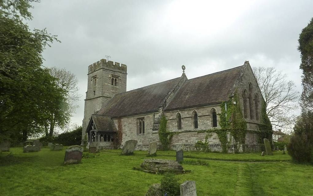 Church of St. Peter in Flyford Flavell-Wychavon. De westzijde van de toren van deze anglicaanse parochiekerk behoeft restauratie. Beeld English Heritage